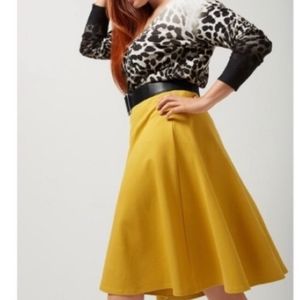 NWOT Mustard Yellow Ponte Circle Skirt size 18/20